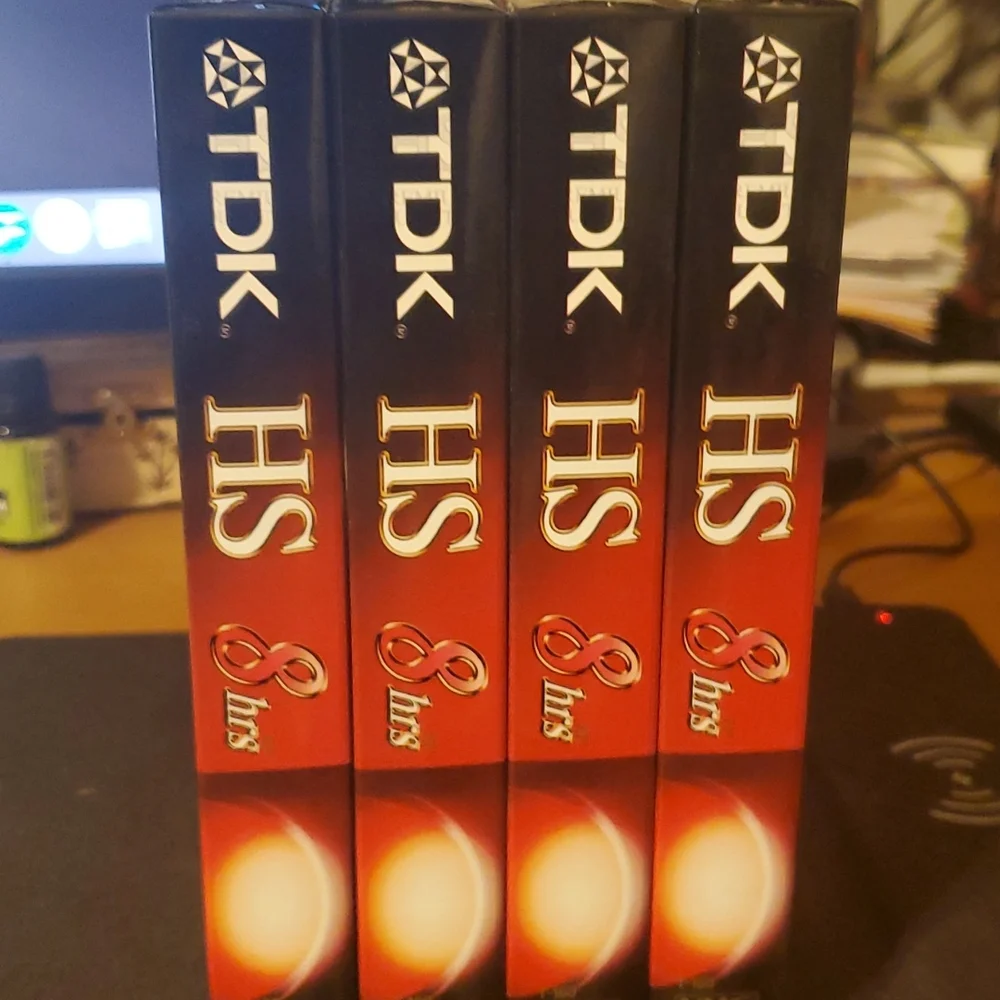 4 Pack TDK 8hr VHS Tapes New